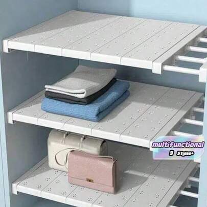 Estantería de almacenamiento ajustable y extensible, estantería de almacenamiento de metal, estantería divisoria DIY, adecuada para armarios, gabinetes, cocinas y baños