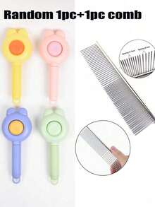 1Pc Small Animal Brush For Rabbit, Cat, Dog, Hamster, Random Color, Removes Loose Fur & Tangles, Gentle Massage Tool - Multicolor - View 12