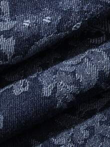 DAZY Bộ đồ đi nghỉ mát dành cho nữ: Áo cardigan không tay cổ tròn in hoa và quần jeans ống đứng dáng rộng. - Rửa tối - Xem 7