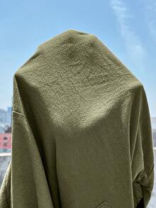 SHEIN 孕妇纹理度假口袋休闲连体裤 - 綠色 - 查看 5
