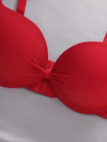 EmpressEnvy 3pcs Solid Color Underwire Padded Full Coverage Seamless Bras - Multicolor - View 4