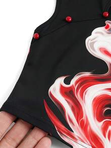 Rina Fox 2026 New Chinese Style Straight Collar Cheongsam 2 Pieces Set, A-Line Bodycon Mini Skirt - Black - View 7