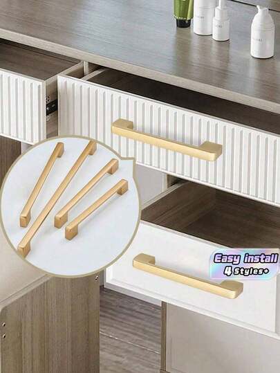 1PC Modern Aluminum Alloy Gold Kitchen Cabinet Handles  Drawer Handles Wardrobe Door Pulls Furniture Hardware