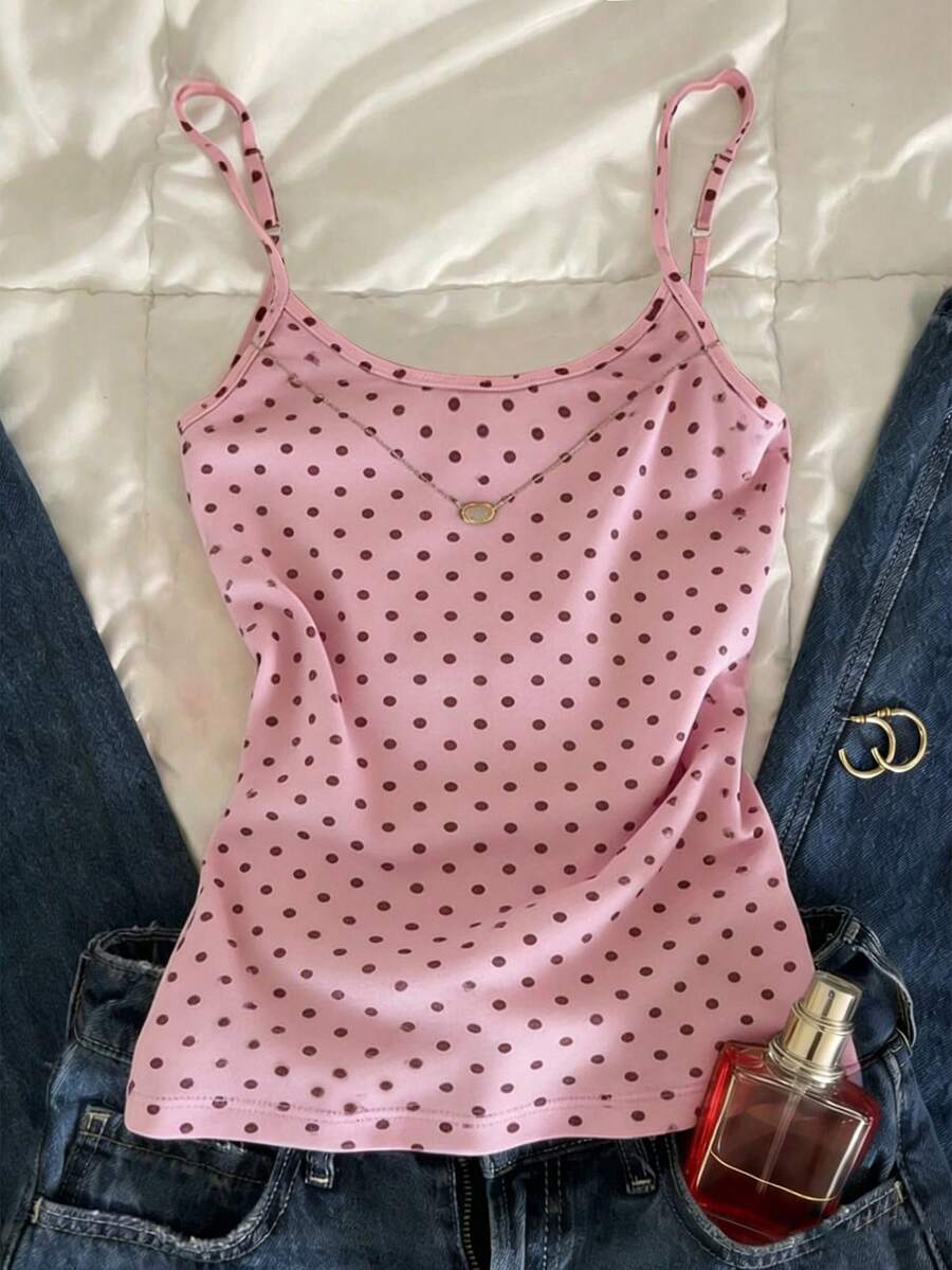INAWLY Camisole Motif Polkadot Kasual Musim Panas - MultiWarna - View 1