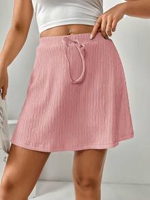 SHEIN Essnce Quần short nữ đa năng, thoải mái, phối cùng legging. - Bụi hồng - Xem 5