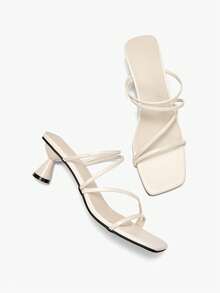 Women Heeled Sandals - Krem - View 9