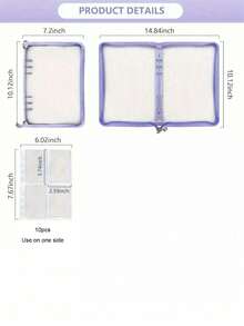 Álbum de anillas con cremallera para coleccionistas de pegatinas A5 - Organizador de almacenamiento de plástico PVC reutilizable con papel de liberación en blanco y múltiples bolsillos para adultos, scrapbooking, diarios, manualidades, álbum de coleccionista - Multicolor - Ver 9