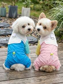 PETSIN 1 bộ áo liền quần bốn chân nhẹ, chống gió, thích hợp cho chó, mèo, chó Bichon và các giống chó nhỏ, thích hợp cho mùa xuân hè. - Nhiều màu - Xem 2