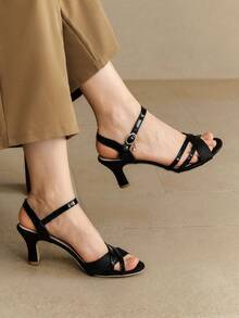 Alvarani New Fashion Chunky Heel High Heel Sandals - Black - View 2