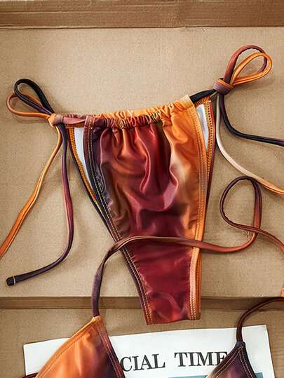 Swim SXY Quần bikini buộc dây gợi cảm phối màu ombre dành cho nữ