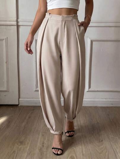 Feyla Women's Casual Solid Color Drawstring Pants
