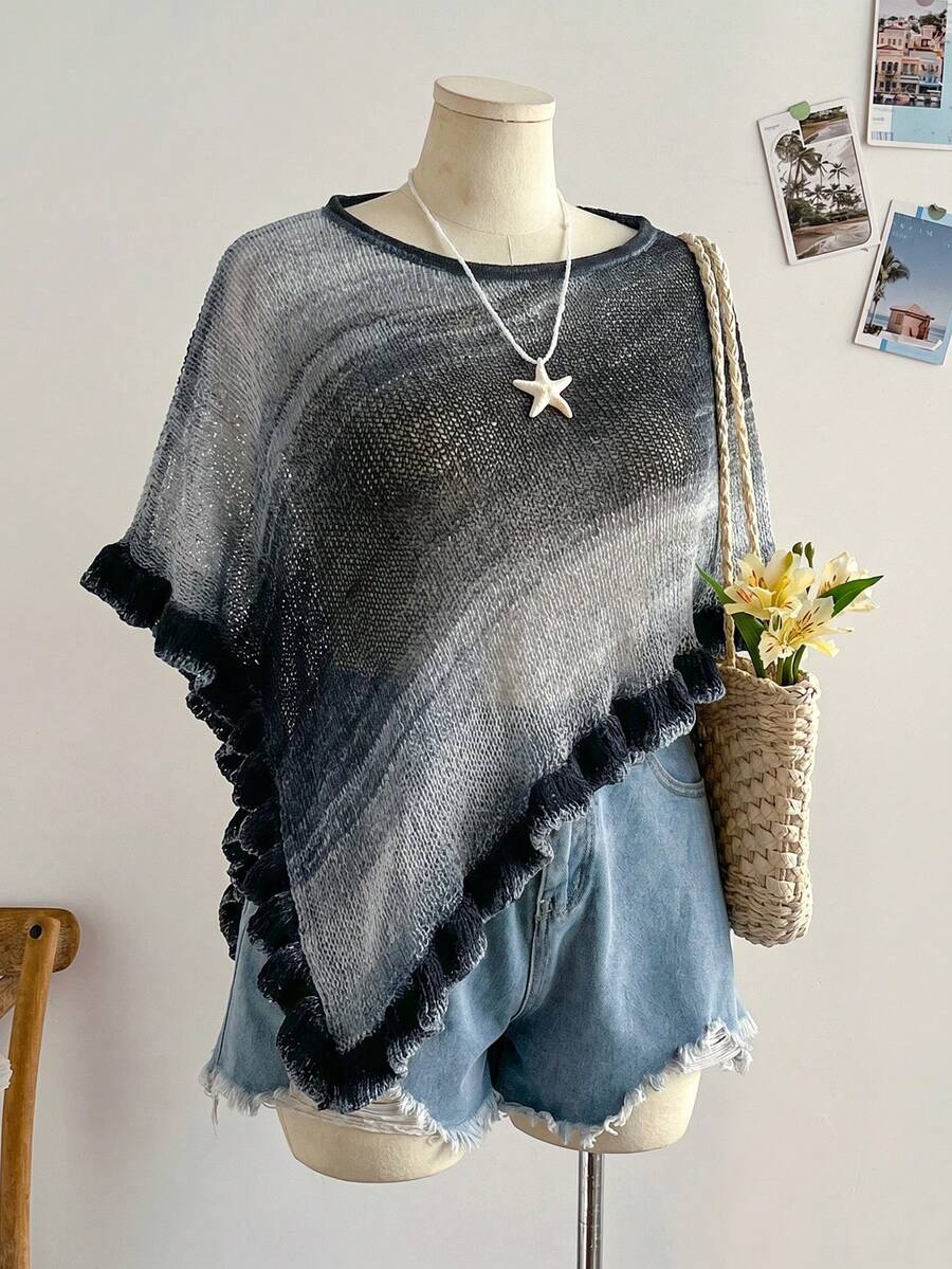 Soleia Chal de mujer talla grande en degradado de rosa, apto para todas las estaciones