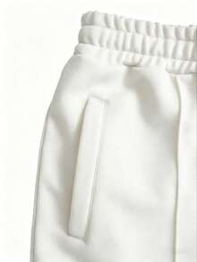 HUEFORM Men's Casual Versatile Pleated Drawstring Waist Pocket Sweatpants - White - View 3