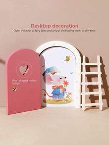 MINKOJA 1Pc Miniature Wooden Door, Ladder, Nordic Style Miniature Wooden Door, Suitable For Miniature Scene Decoration - Multicolor - View 9