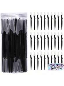 30/40pcs Unisex Face Razor, Multi-Purpose Eyebrow Trimmer, Facial Hair Removal Tool, Silicone Protected Eyebrow Trimmer, Easy Shaving Razor - Black - View 1