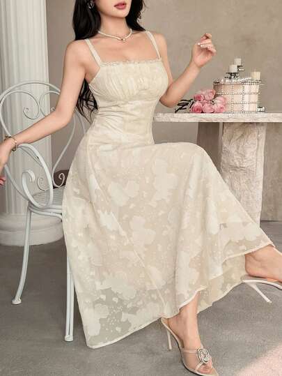 Feyla Elegant Romantic Cut-Out Floral Slip Dress For Women