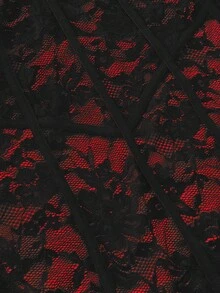 Viva Relle 女士黑色正式连衣裙，适合春、夏、秋季、正式场合和社交活动。紫色修身优雅连衣裙，适合约会等场合，时尚前卫，领口设计，饰有花卉蕾丝、缎带滚边，针织紧身，网纱透视性感。休闲舒适，高品质面料，适合度假、约会和秋冬季穿着。 - 紅色 - 查看 6