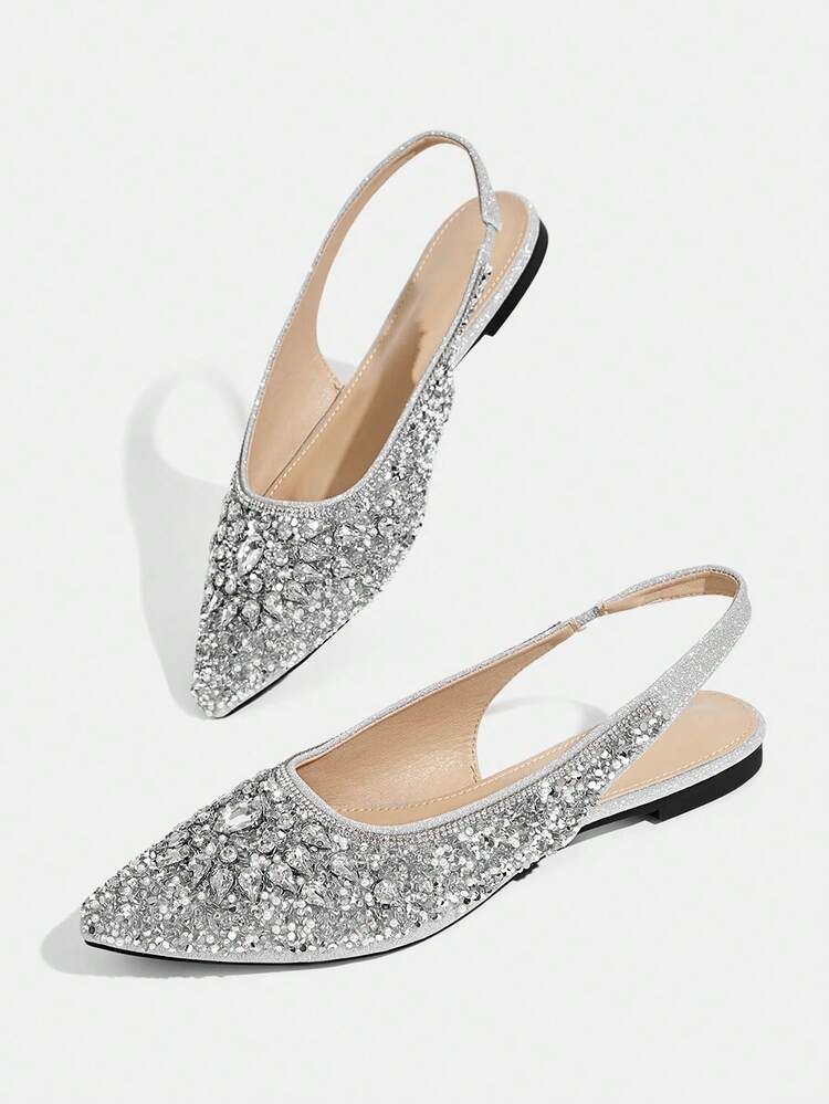 CUCCOO TILAWA Elegant Ladies Luxury Flat Back Empty Shoes Shopping Party Banquet Daily Office Flat Shoes
