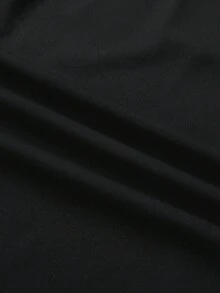 SHEIN 青少年女孩對比領針織休閒對比色塊修身短版上衣，小Logo刺繡，適合母親節、畢業季，春夏季日常、出遊、度假、節日、休閒穿搭，新風格、返校、慵懶氛圍 - 彩色 - 查看 5