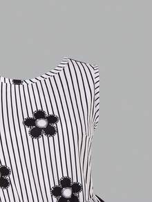 Conjunto de 2 peças para meninas pré-adolescentes: roupa elegante para férias, composta por blusa regata de gola redonda com laço nas costas e calça pantalona folgada. - Multicolorido - Ver 7