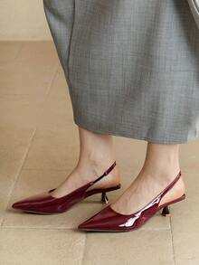Alvarani Women's Black Pointed Toe High Heel Shoes Fashion Pointed Toe Formal High Heel Shoes Fashionable Ankle Strap High Heel Shoes - Burgundy - View 3