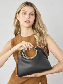 WOMEN'S HANDBAGS, EXQUISITE MINIMALIST COMMUTER DATING HANDBAGS - Black - View 7