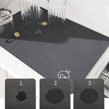 1片纯色硅藻土吸水垫，用于餐具沥水，耐热沥水垫，适用于家用厨房、咖啡机，也适用于厨房台面、吧台配件。 - 彩色 - 查看 12