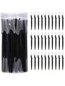 30/40pcs Unisex Face Razor, Multi-Purpose Eyebrow Trimmer, Facial Hair Removal Tool, Silicone Protected Eyebrow Trimmer, Easy Shaving Razor - Black - View 8