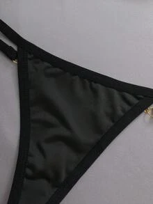 EmpressEnvy Butterfly Decor Chain Linked Sexy G-String - Black - View 3