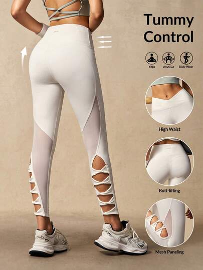 VARSIVA Women's Hollow-Out Design Everyday Fitness Leggings