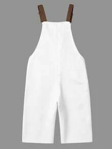 Manfinity Homme Men's Letter Patch Pocket Casual Bib Shorts - White - View 2