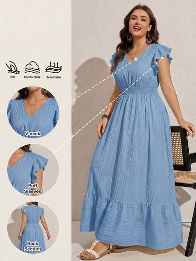 Comfylo Đầm dài dáng suông sang trọng, chất liệu vải dệt họa tiết, dành cho nữ cỡ lớn, kiểu dáng kín đáo, thanh lịch, thích hợp mặc mùa hè, dự lễ tốt nghiệp, ngày Quốc khánh 4 tháng 7, màu trắng.
