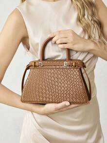 MOTF PREMIUM LADIES HANDBAG, EXQUISITE BUCKLE COMMUTER BAG - Brown - View 9