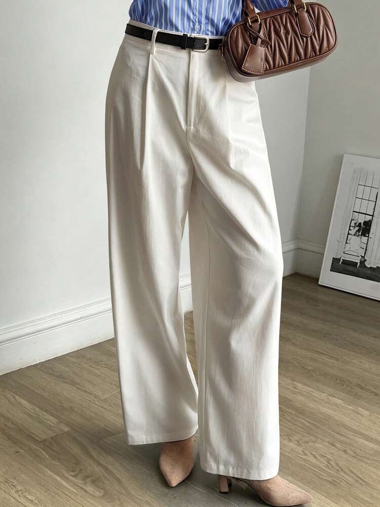 Women's White Loose Casual Street Style Pants