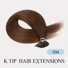 50G 50 piezas, extensiones de cabello con punta en K rectas, extensiones de cabello natural, extensiones de cabello con punta en V, extensiones de cabello humano sedoso para cabello fino, fusión en caliente para agregar volumen y duración, elegante para mujeres, adecuado para fiestas y bodas - Multicolor - Ver 36