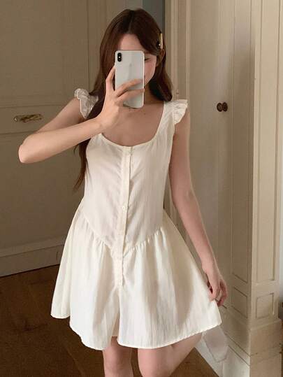 Livesso 女士纯色前扣连体裤家居服