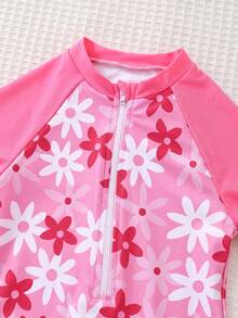 Cozy Pixies Baby Girls' Floral Print Long Sleeve Swimsuit - Multicolor - View 9
