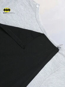 Maija Kids BATMAN X SHEIN Maija Kids 女童柔软针织圆领短袖T恤，印有超级英雄图案 - 彩色 - 查看 8