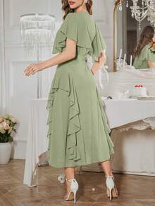 Modelyn Đầm kiểu Pháp tay bồng thắt nơ phía trước - màu xanh lá - Xem 2