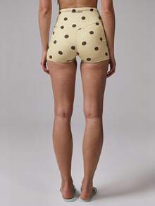 Musera Sport Quần short thể thao cạp cao chấm bi, thích hợp cho tập luyện, tập gym, pilates, thể dục, mặc hàng ngày, nữ tính, thường ngày. - Butter Yellow - Xem 5