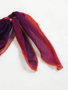 Swim Mod Bộ áo khoác ngoài và chân váy buộc eo in họa tiết ombre dành cho nữ (Họa tiết ngẫu nhiên) - Nhiều màu - Xem 4