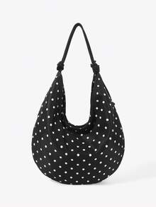 Viva Strut Damen Umhängetasche, Hobo Tasche, Polka Punkte, modisch, personalisiert, einfach, vielseitig, Straße, süß und cool Mädchen, heiße Mädchen, Y2K, Retro, Nieten, Vintage, Lässig, Teenager, Preppy Stil, Schule, Uni, für Date, Alltag, Einkaufen - Schwarz - Übersicht 4
