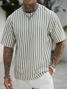 Manfinity CasualCool Áo thun nam dệt kim nhiều màu sắc chủ đề World Cup mùa lễ hội - màu xanh lá - Xem 6