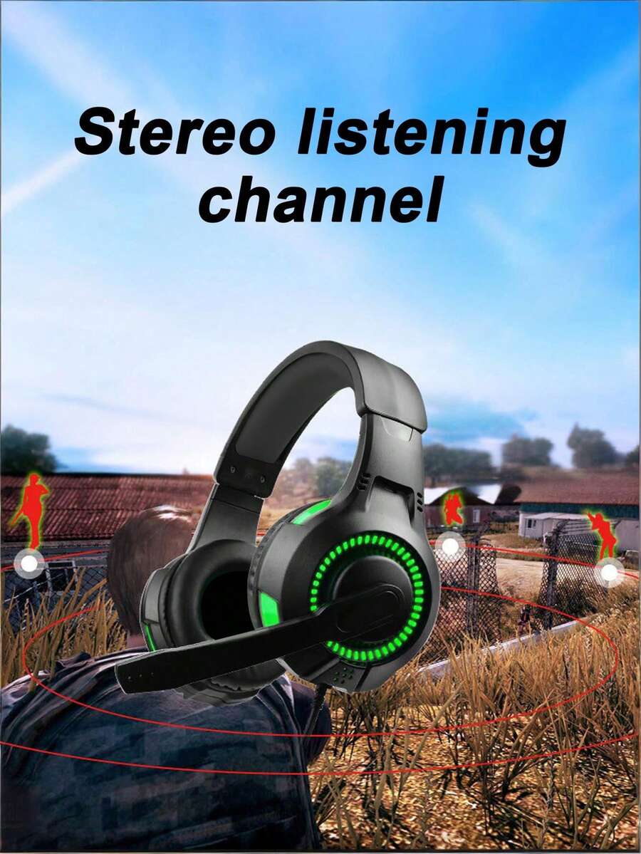 Teckwe Auriculares con micrófono con cable montados en la cabeza para juegos, con reducción de ruido, 3.5mm AUX para PC, Android, portátil y tableta - Ver 1
