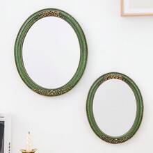 Cirelle 1pc Vintage Gold Ornate Oval Wall Mirror For Bathroom, Bedroom, Living Room, Traditional Victorian Rococo Style Decorative Carved Frame Hanging Mirror - 1PC - View 9