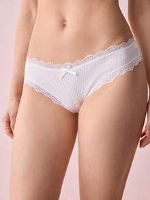Bonmuse 7pcs/Pack Women's Floral Contrast Color Lace Trim 100% Cotton Panties - Multicolor - View 11