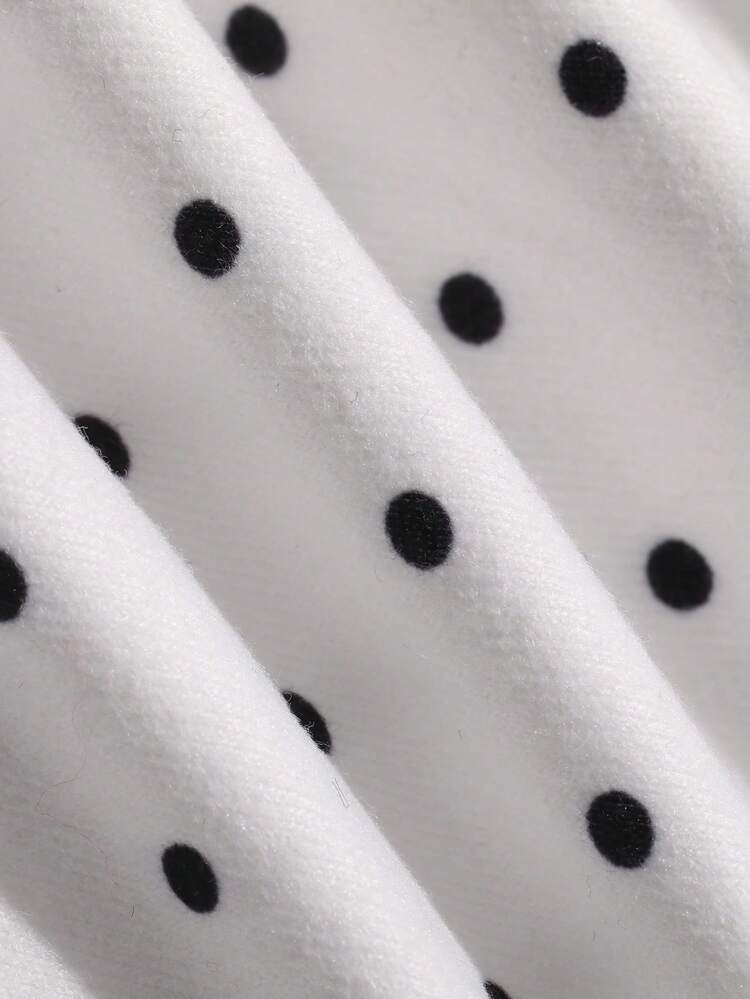 Women's Polka Dot Print Turtleneck Fitted Camisole