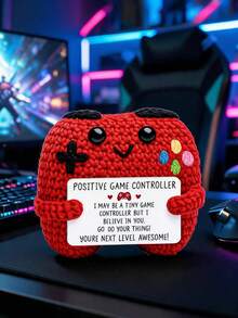 POKOJA LAND Inspirational Crochet Game Controller Christmas Gift, Handmade Game Controller Gift For Teenage Boys, Gamers, Sons Or Brothers, Emotional Crochet Decor, Christmas Stocking Stuffer - Multicolor - View 3