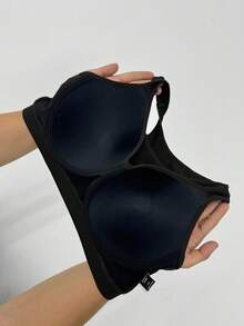 Rhythm Era Sujetador deportivo de una pieza con aros y espalda ajustable para mujer de talla grande, con soporte de alto impacto para el Año Nuevo Chino - Negro - Ver 7