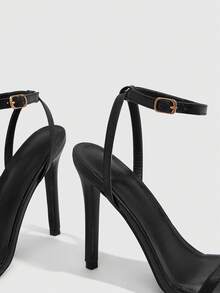 CUCCOO SZL Women's Elegant Minimalist Heeled Sandals For Commuting Valentine's Day Spring Shoes Prom Heels Summer Shoes - Black - View 5